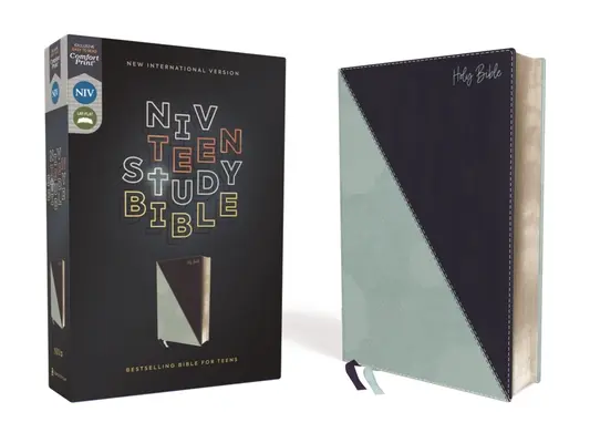 Niv, Teen Study Bible, skórzana oprawa, turkusowy, wygodny druk - Niv, Teen Study Bible, Leathersoft, Teal, Comfort Print