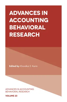 Postępy w badaniach behawioralnych w rachunkowości - Advances in Accounting Behavioral Research