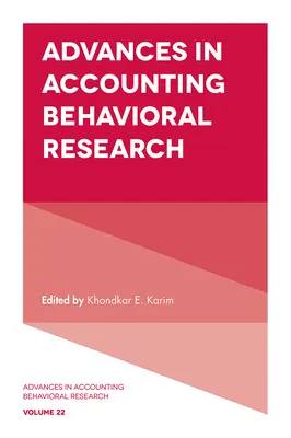 Postępy w badaniach behawioralnych w rachunkowości - Advances in Accounting Behavioral Research