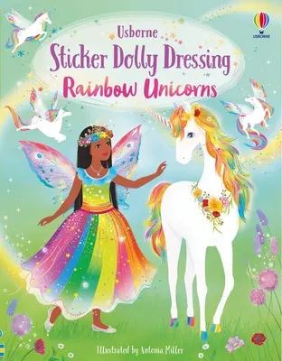 Naklejka Dolly Ubieranie tęczowych jednorożców - Sticker Dolly Dressing Rainbow Unicorns