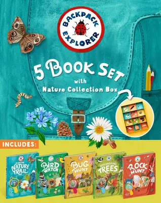 Plecak odkrywcy z zestawem 5 książek i pudełkiem z kolekcją przyrodniczą - Backpack Explorer 5-Book Set with Nature Collection Box