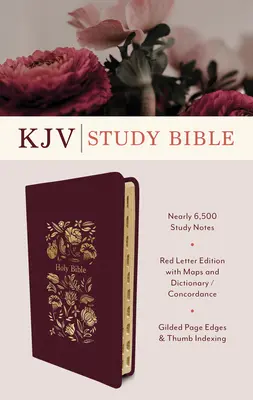 Biblia do studiowania KJV z indeksem (Karmazynowy bukiet) - The KJV Study Bible, Indexed (Crimson Bouquet)