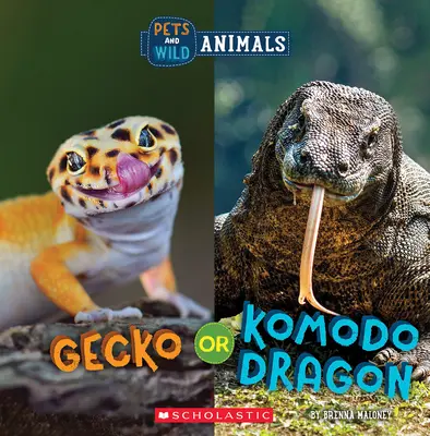 Gekon lub smok z Komodo (Dziki świat: Zwierzęta domowe i dzikie) - Gecko or Komodo Dragon (Wild World: Pets and Wild Animals)