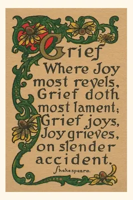 Dziennik historyczny Cytat Szekspira o smutku, radości - Vintage Journal Shakespeare Quote on Grief, Joy