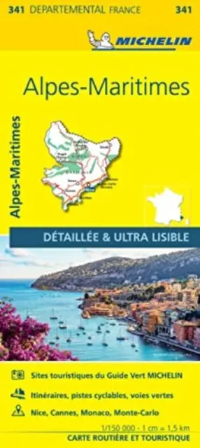 Alpes-Maritimes - lokalna mapa Michelin 341 - Alpes-Maritimes - Michelin Local Map 341