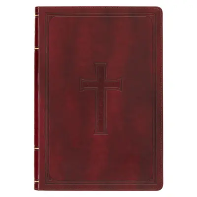 Biblia Święta KJV, cienkie wydanie z czerwoną literą ze sztucznej skóry - indeks kciukowy i wstążka, wersja króla Jakuba, bordowa - KJV Holy Bible, Thinline Large Print Faux Leather Red Letter Edition - Thumb Index & Ribbon Marker, King James Version, Burgundy