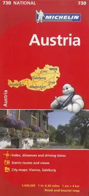 Mapa drogowa i turystyczna Michelin Austria - Michelin Austria Road and Tourist Map