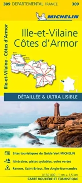 Cotes-d'Armor, Ille-et-Vilaine - lokalna mapa Michelin 309 - Cotes-d'Armor, Ille-et-Vilaine - Michelin Local Map 309