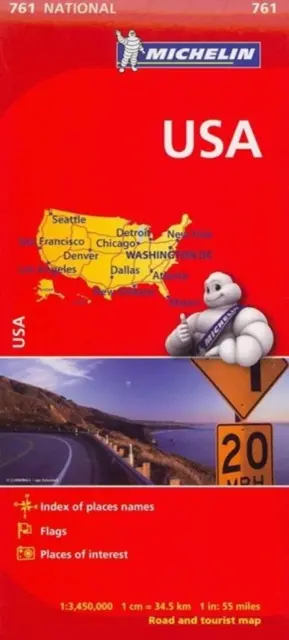 USA - mapa krajowa Michelin 761 - USA - Michelin National Map 761