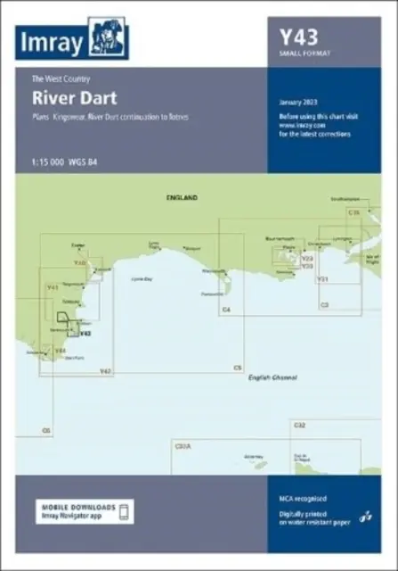 Imray Chart Y43 - Rzeka Dart (mały format) - Imray Chart Y43 - River Dart (Small Format)