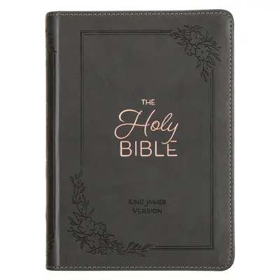 Biblia Święta KJV, wydanie kompaktowe, duży druk, sztuczna skóra, czerwona litera - znacznik na wstążce, wersja Króla Jakuba, szara - KJV Holy Bible, Compact Large Print Faux Leather Red Letter Edition - Ribbon Marker, King James Version, Gray