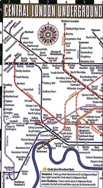 Streetwise London Underground Map: Laminowana mapa londyńskiego metra, Anglia - Streetwise London Underground Map: Laminated Map of the London Underground, England