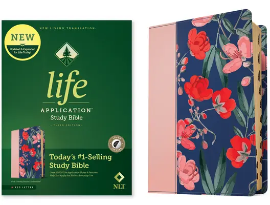 NLT Life Application Study Bible, wydanie trzecie (skóropodobna, różowy Evening Bloom, z indeksem, czerwona litera) - NLT Life Application Study Bible, Third Edition (Leatherlike, Pink Evening Bloom, Indexed, Red Letter)