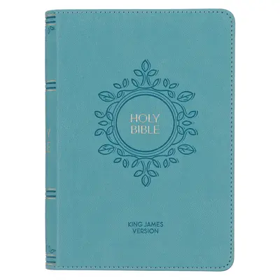 Biblia Święta KJV, wydanie kompaktowe, duży druk, sztuczna skóra, czerwona litera - marker ze wstążką, wersja króla Jakuba, turkusowy - KJV Holy Bible, Compact Large Print Faux Leather Red Letter Edition - Ribbon Marker, King James Version, Teal