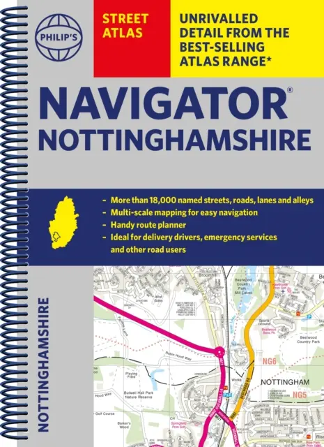 Atlas ulic Philip's Navigator Nottinghamshire - Philip's Navigator Street Atlas Nottinghamshire