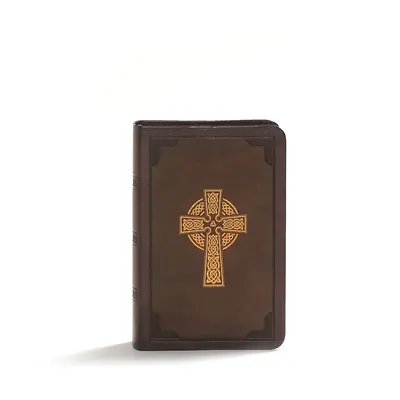 KJV Large Print Compact Reference Bible, brązowa skórzana oprawa z krzyżem celtyckim - KJV Large Print Compact Reference Bible, Celtic Cross Brown Leathertouch