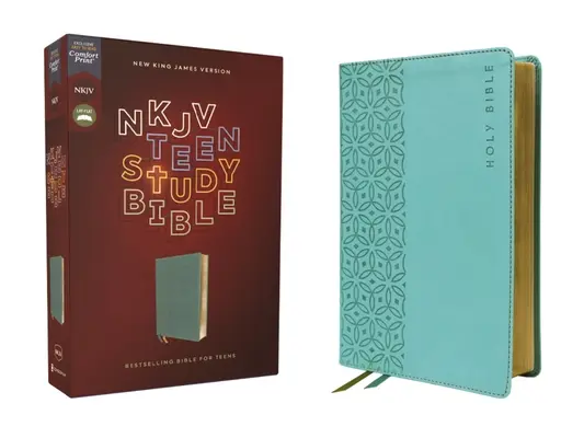 Nkjv, Teen Study Bible, Leathersoft, Teal, wygodny druk - Nkjv, Teen Study Bible, Leathersoft, Teal, Comfort Print