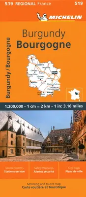 Francja: Burgundia Mapa 519 - France: Burgundy Map 519