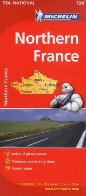 Mapa drogowa i turystyczna północnej Francji Michelin - Michelin Northern France Road and Tourist Map