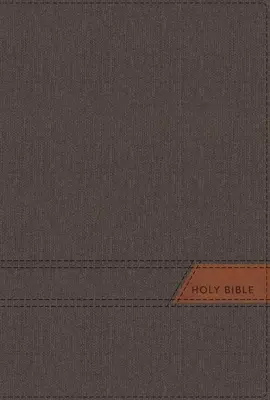 Niv, Thinline Bible, duży druk, miękka okładka z tkaniny, szara, czerwone litery, indeks kciukiem, wygodny druk - Niv, Thinline Bible, Large Print, Cloth Flexcover, Gray, Red Letter, Thumb Indexed, Comfort Print
