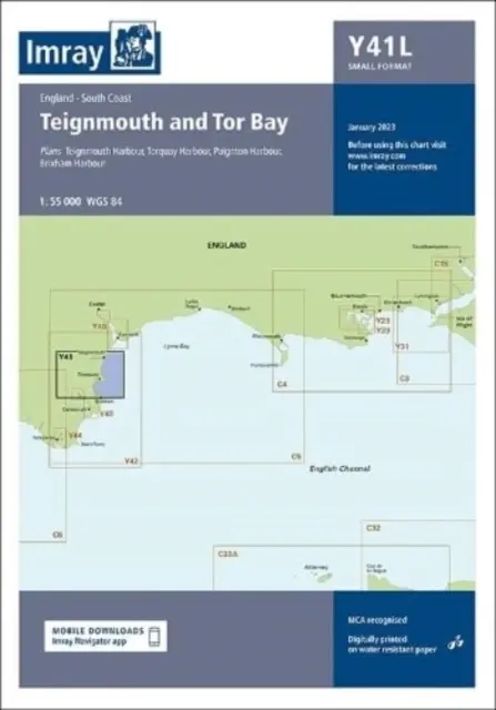 Imray Chart Y41 - Laminowana Teignmouth i zatoka Tor - Imray Chart Y41 - Laminated Teignmouth and Tor Bay