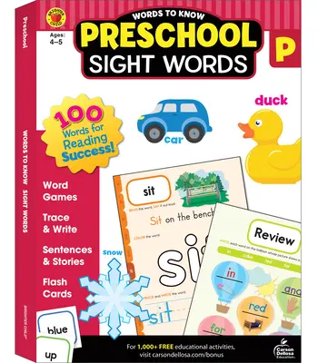 Słowa, które warto znać, słówka, klasa przedszkolna - Words to Know Sight Words, Grade Preschool