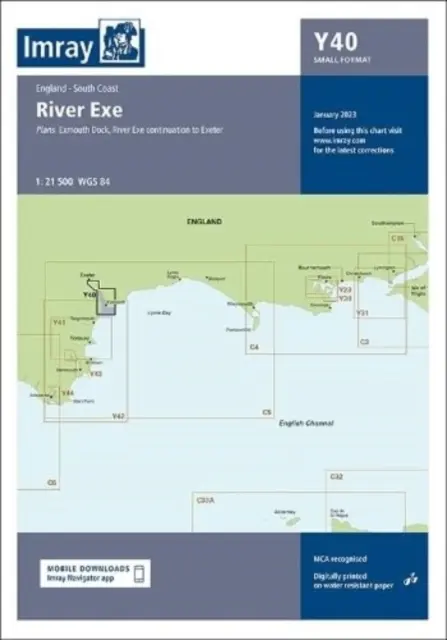 Imray Chart Y40 - Rzeka Exe w małym formacie - Imray Chart Y40 - River Exe Small Format