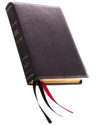 KJV, Biblia źródłowa, duży druk, skóra Premium, czarna, wydanie Sterling, wygodny druk - KJV, Reference Bible, Giant Print, Premium Leather, Black, Sterling Edition, Comfort Print