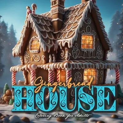 Domki z piernika Kolorowanka dla dorosłych: Dom z piernika Kolorowanka dla dorosłych w skali szarości Świąteczna kolorowanka w skali szarości - Gingerbread Houses Coloring Book for Adults: Gingerbread House Coloring Book for adults grayscale Christmas Coloring Book Grayscale