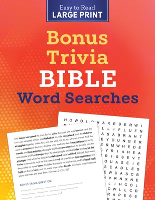 Bonusowe ciekawostki biblijne do wyszukiwania słów w dużym druku - Bonus Trivia Bible Word Searches Large Print