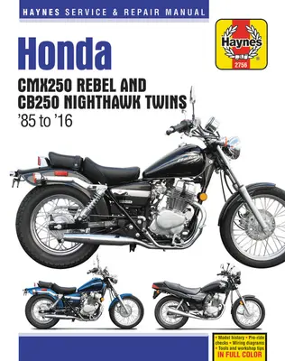 Honda Cmx250 Rebel i Cb250 Nighthawk, 1985-2016 Podręcznik napraw Haynesa - Honda Cmx250 Rebel and Cb250 Nighthawk, 1985-2016 Haynes Repair Manual