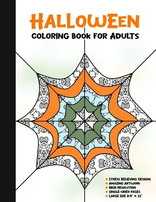 Kolorowanka Halloween dla dorosłych: 50 ilustracji Halloween wydrukowanych po jednej stronie, bezpiecznych dla markerów - zabawny prezent rzemieślniczy - odstresowujący desi - Halloween Coloring Book for Adults: 50 Halloween Illustrations Printed On One Side, Safe For Markers - Fun Craft Activity Gift - Stress Relieving Desi