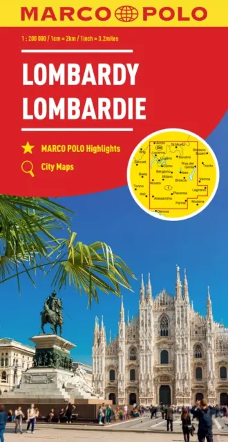 Mapa Marco Polo Lombardia (północne jeziora włoskie) - Lombardy Marco Polo Map (North Italian Lakes)