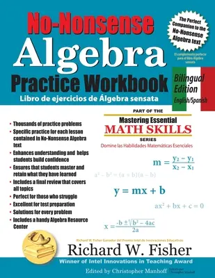 No-Nonsense Algebra Practice Workbook, wydanie dwujęzyczne: Angielski-Hiszpański - No-Nonsense Algebra Practice Workbook, Bilingual Edition: English-Spanish