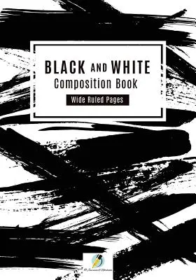 Czarno-biały zeszyt z szerokimi stronami - Black and White Composition Book Wide Ruled Pages