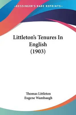 Littleton's Tenures In English (1903)