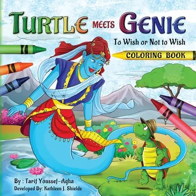 Kolorowanka „Żółw spotyka dżina - Turtle Meets Genie, The Coloring Book