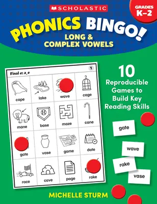 Phonics Bingo: Samogłoski długie i złożone: 10 gier wielokrotnego użytku rozwijających kluczowe umiejętności czytania - Phonics Bingo: Long & Complex Vowels: 10 Reproducible Games to Build Key Reading Skills