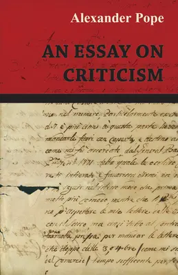 Esej o krytyce - An Essay on Criticism