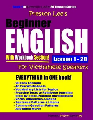 Angielski dla początkujących z zeszytem ćwiczeń Lekcje 1-20 dla osób mówiących po wietnamsku - Preston Lee's Beginner English With Workbook Section Lesson 1 - 20 For Vietnamese Speakers