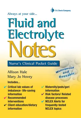 Notatki dotyczące płynów i elektrolitów: Kieszonkowy przewodnik kliniczny pielęgniarki - Fluid and Electrolyte Notes: Nurse's Clinical Pocket Guide