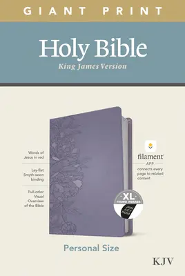 KJV Personal Size Giant Print Bible, Filament Enabled Edition (skóropodobna, Peony Lavender, z indeksem) - KJV Personal Size Giant Print Bible, Filament Enabled Edition (Leatherlike, Peony Lavender, Indexed)