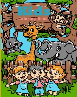 Kolorowanka dla dzieci z dużym nadrukiem: Zwierzęta dżungli i świetny prezent dla chłopców i dziewcząt w wieku 4-8 lat - Large Print Color Kids Coloring Book: Jungle Animals and Great Gift for Boys & Girls, Ages 4-8