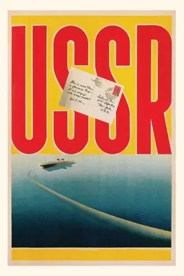 Vintage Journal Plakat ZSRR ze statkiem i listem - Vintage Journal USSR Poster with Ship and Letter