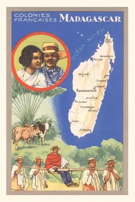 Plakat z podróży na Madagaskar w stylu vintage - Vintage Journal Travel Poster for Madagascar