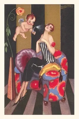 Vintage Journal Flapper spryskany perfumami przez Cheruba - Vintage Journal Flapper Sprayed by Perfume-Bearing Cherub