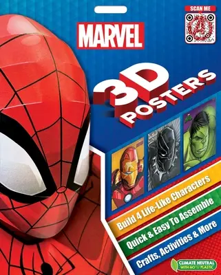 Plakaty Marvel 3D: Szybkie i łatwe do złożenia postacie jak żywe, a także rękodzieło, zajęcia i nie tylko - Marvel 3D Posters: Quick & Easy to Assemble Life-Like Characters, Plus Crafts, Activities, and More