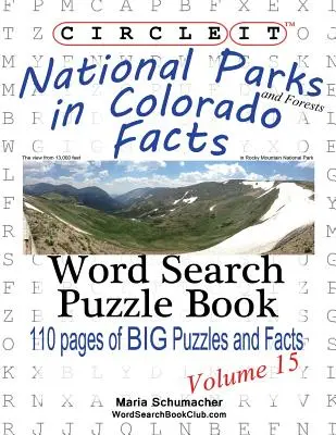 Zakreśl to, Parki narodowe i lasy w Kolorado Fakty, Wyszukiwanie słów, Puzzle Book - Circle It, National Parks and Forests in Colorado Facts, Word Search, Puzzle Book