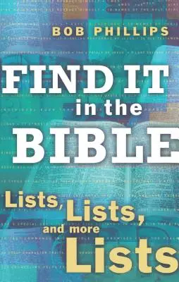 Znajdź to w Biblii: Listy, listy i jeszcze więcej list - Find It in the Bible: Lists, Lists, and More Lists