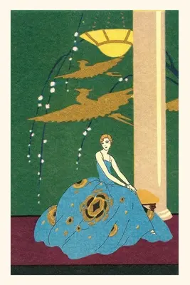 Vintage Journal Kobieta w sukni z fantazyjnymi ptakami - Vintage Journal Woman in Gown with Fantasy Birds